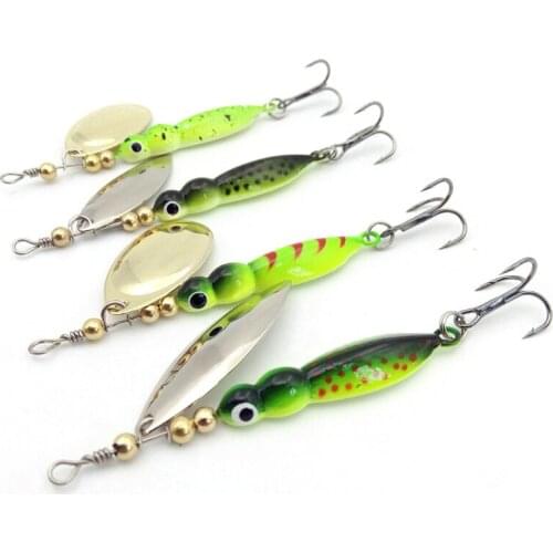 Wokotip Spinner Bait 15g Spoon Lures Pike Metal With Treble Hooks 4 Color Arttificial Bass Bait Fishing Lure
