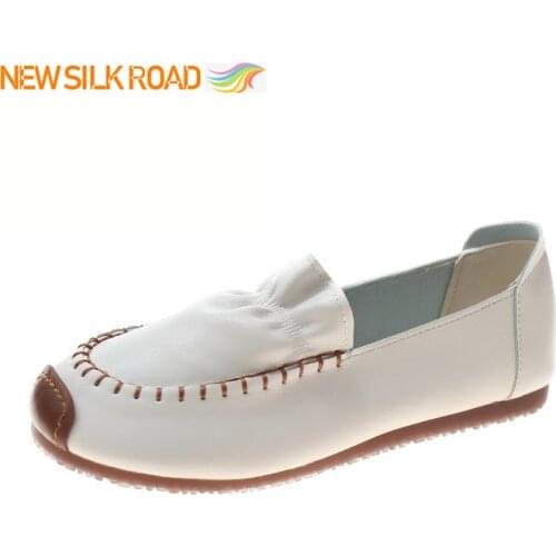 2021 New Retro Style Women Soften Flat Shoes Casual Ruffle Pleated Leather Crashproof Toe Handmade Slip-on Lace-up Loafers Shoes