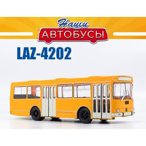 1/43 Scale LAZ-4202 Ukraine Plastic Bus Model Cars Medium City Bus MDSB012 Static Display Adult Collectible Toys Car Boys