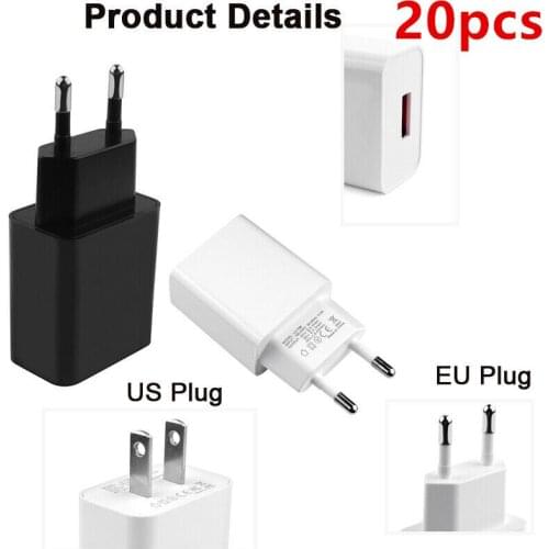 20pcs Quick charge 3.0 5V 3A United States Russia US EU plug USB Wall Travel Charger Power 220v for iPhone samsung for Xiaomi