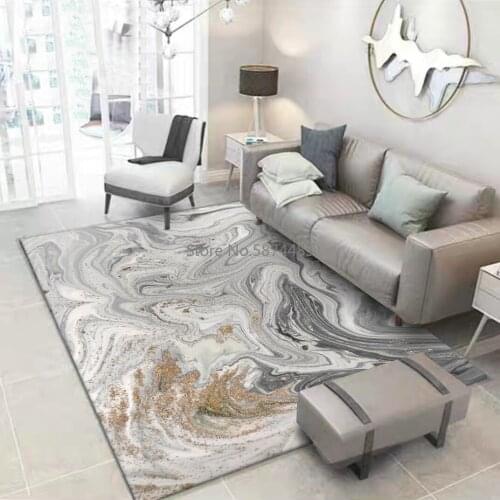 200*300cm Modern Nordic Abstract Seawater Gilt Gray Kitchen Living Room Bedroom Bedside Carpet and Floor Mats Custom