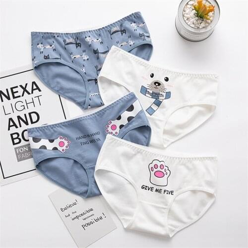 4PCS/Lot Children Cotton Underwear Young Girls Briefs Solid Low Waist Short Briefs Comfortable Ladies Panties