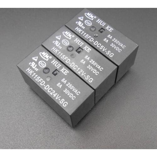 50Pcs HUI KE Power Relay HK115FD DC 5V 12V 24V 8A 8 Pins 8-Pin HK115FD-DC5V-SG HK115FD-DC12V-SG HK115FD-DC24V-SG SG *FD147-149