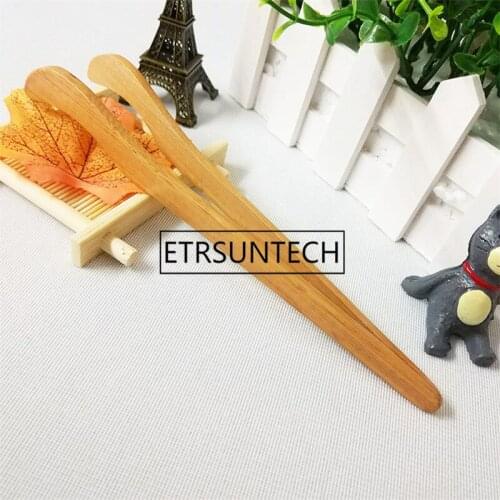 500pcs/lot 18cm Bamboo Maked Tea Clip Restaurant Tool Handmade Wood Color Tea Clip Kitchen Tea Tweezer LX1247