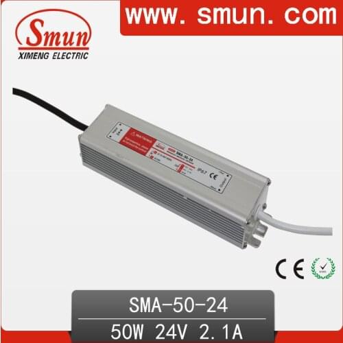 50W12-24A 2.1A constant current waterproof IP67 LED driver switching power supply for led strip light CE ROHS 1 year warranty