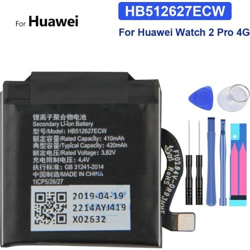 Battery HB512627ECW 420mAh For Huawei Watch 2 Pro 4G 2Pro 4G Bateria