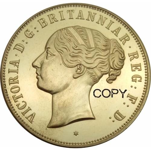 Great Britain Enchanting Royal Portraiture in Victoria Gold Pattern Crown 1887 Brass Copy Coin Commemorative COINS