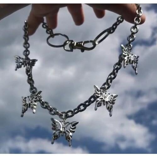Hip Hop Friends Men Women Key Chain Belt Pants Wait Chain Unisex Jewelry Gift Jeans Butterfly Punk Rock Metal Fashion