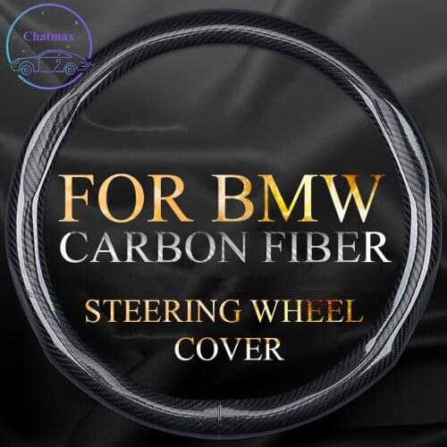 Carbon Fiber Steering Wheel Cover Universal For BMW X1 X2 X3 X4 X5 X6 X7 1 2 3 5 6 7 Series E46 E90 Anti-Slip Feel Comfortable