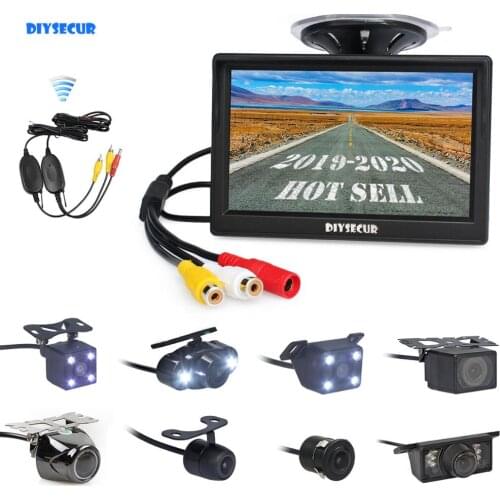 DIYSECUR Wireless 5" Car Rearview Monitor Auto Parking Vedio + LED Night Vision Backup Reverse Camera HD Car Rear View Camera
