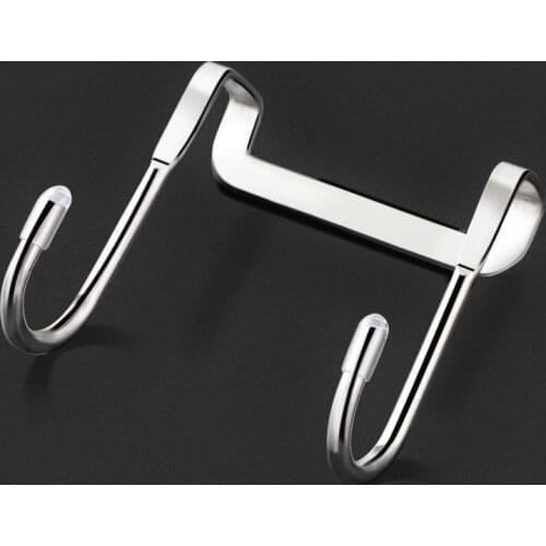 Stainless Steel Double Hooks Clothes Pot Clasp Rack Hanging Durable Duty Holders Organizer Bedroom Kitchen Accessories