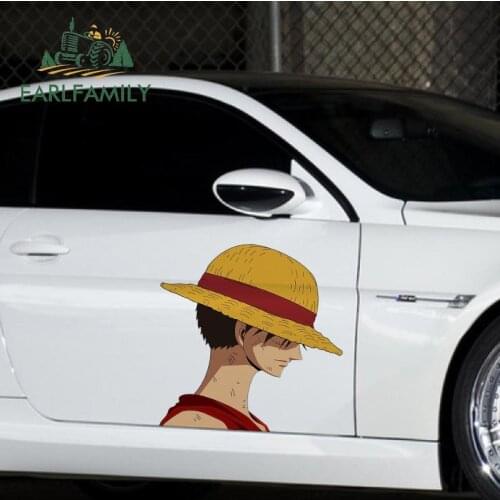 EARLFAMILY 43cm x 43cm for One Piece Waterproof Luffy Anime Big Car Stickers Motorcycle Wall Car Whole Body Vinyl Car Wrap Decal