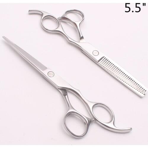 2Pcs C1006 5.5" 6" Customize Logo Styling Tool Stainless Cutting Scissors Thinning Shears Barber Shop Professional Hair Scissors