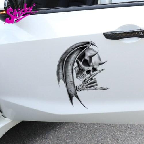 STICKY Devil Death Skull Motorcycle Helmet Vehicle Car Truck Window Decal Sticker
