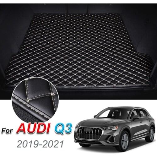 Leather Car Trunk Mat For Audi Q3 2019-2021 Cargo Liner Trunk Floor Pad Carpet Car Accessories