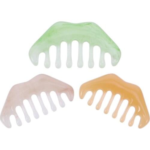 3 Pcs Resin Massage Combs Smooth Head Massage Combs Beauty Scraping Plate