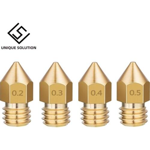 20PC MK8 Copper Nozzle 0.2/0.3/0.4/0.5/0.6/0.8/1.0mm 1.75mm Filament Makerbot J-head Extrusion Nozzle 3D Printer Parts