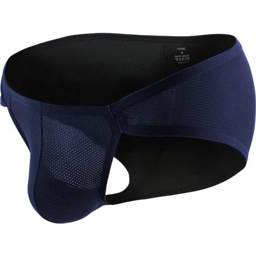 Sexy Mens Brief Breathable Ultra Thin Smooth Nylon Mesh Brief Summer Brief U Convex Underwear Ropa Interior Hombre