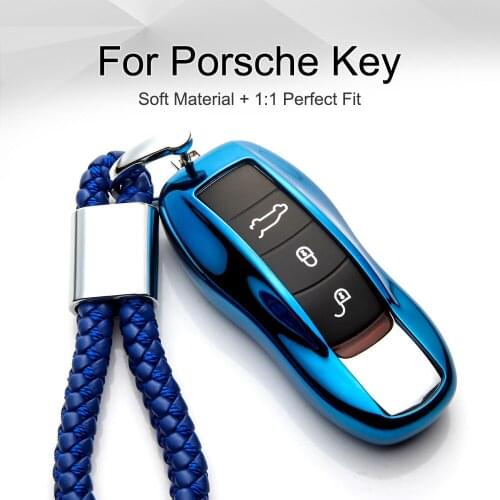 Soft TPU Car Key Case Cover For Porsche 996 997 Panamera Cayenne 955 958 Macan Keyring Styling Accessories