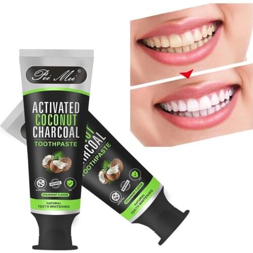 Natural Activated Coconut Charcoal Toothpaste Oral Care Teeth Whitening Anti-inflammatory Stain Removal Tooth Paste 100g