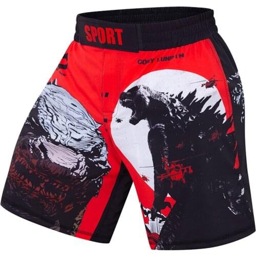 2021 Summer New Mens MMA Shorts Cartoons Print Design Running Fitness Training Wear Fashion Sport Pants Breathable