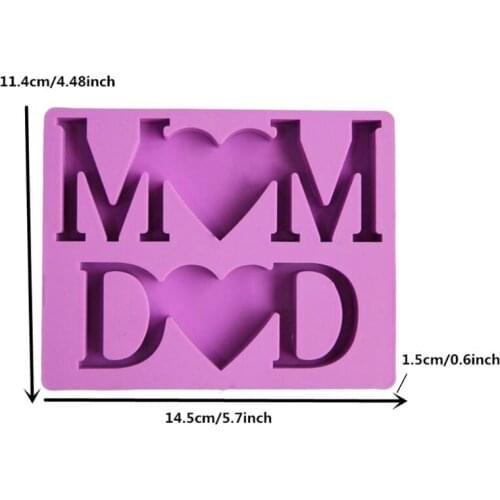 MOM DAD Letter Photo Frame Resin Casting Mold Fathers Day Mothers Day Silicone Resin Molds for Desk Room Decor X4YA