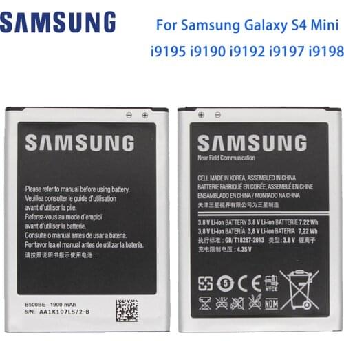 Original Samsung Galaxy S4 Mini Phone Battery B500BE 1900mAh For Samsung GALAXY S4 Mini i9190 i9192 i9195 i9197 i9198 With NFC