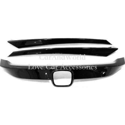 Front Hood Grill Grille Logo Bumper Lip Mesh Trims Cover Molding Car Styling Chrome Sticker For Honda Civic 2019 Accessories