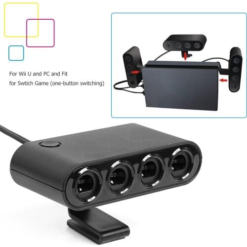 Protable 3 in 1 4 Port GC Controllers USB Adapter Converter Fit for Nintend Switch GC/Wiiu/PC Game Accessories Black