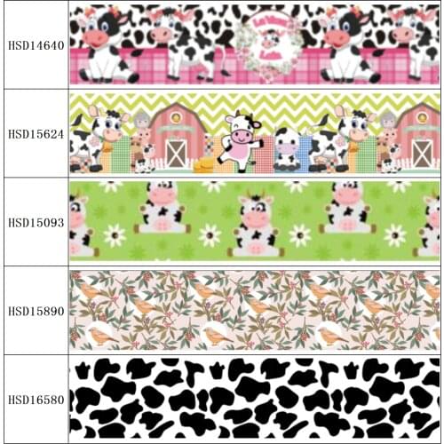 22MM 25MM 38MM 50MM 75mm Printed Pattern on Grosgrain Ribbon for diy ribbon