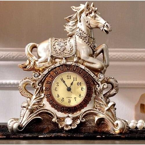 CHRISTMAS DECORATIONS FOR HOME RICHES AND HORSES LIVING ROOM CLOCK CREATIVE PERSONALITY CLOCK ART