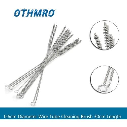 High Quality 2pcs/5pcs/10pcs 0.6cm Diameter Wire Tube Brush Steel Wire Cleaning Brush 30cm Total Length Hand Tool Metal Handle