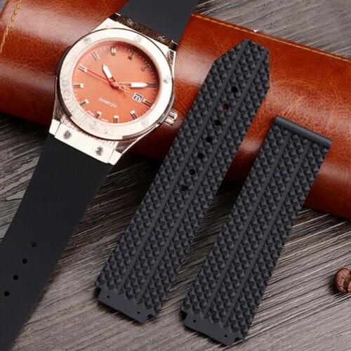 Spot silicone watch chain substitute for Hengbao HB Yubo classic fusion big bang silicone watch band convex mouth 25 * 19