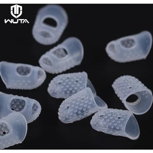 WUTA 30pcs Silica Gel Finger Cots Fingertip Nail Protection Cover Gloves Leather Sewing Easy Guitar Thumb Finger Picks Protector
