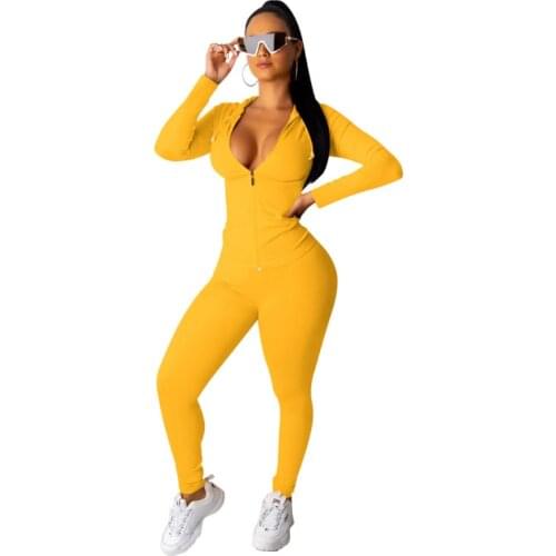 Ladies 2 Piece Pant Tracksuit Jogging Fitness Workout Solid Color Track Sets Hoodies Sweatsuit Clothes For Women
