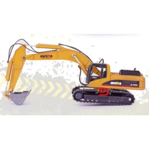 1/50 Excavator truck model Die-cast alloy metal car pull back Crawler Long arm machine model toy engineering for kids collection