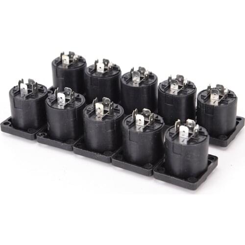 10pcs 4 Pin Speakon Female Jack Socket Connector Audio Loudspeaker Amplifier Converter for PA Amplifier Cable