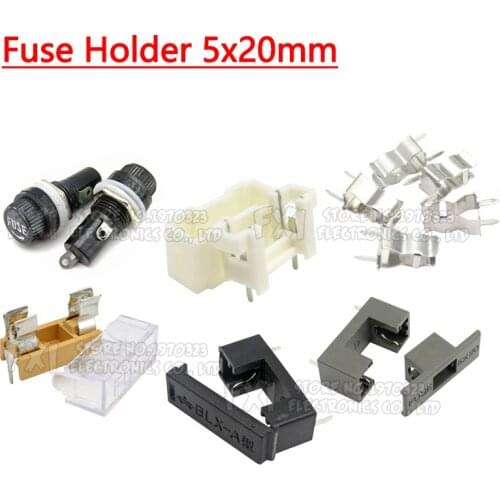 10PCS Fuse holder socket ibuw 5x20mm 5*20mm BF-013 BLX-A fuse clamp / box white black