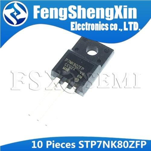 10pcs STP7NK80ZFP TO-220F P7NK80ZFP TO-220 STP7NK80 7A 800V 7NK80 TO-220F Power MOSFET
