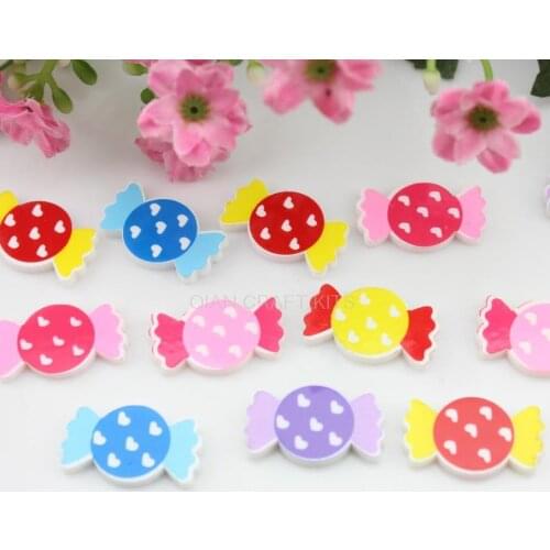 100pcs glitter Candy mixed Kawaii Flatback Resin acrylic Cabochon cabs for diy hair pin scrapbooking decoden 19mm-SZ0315