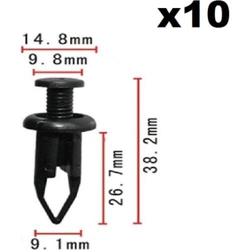 10x Nylon For Toyota Lexus Bumper Cover Push-Type Retainer Clips 90467-09093