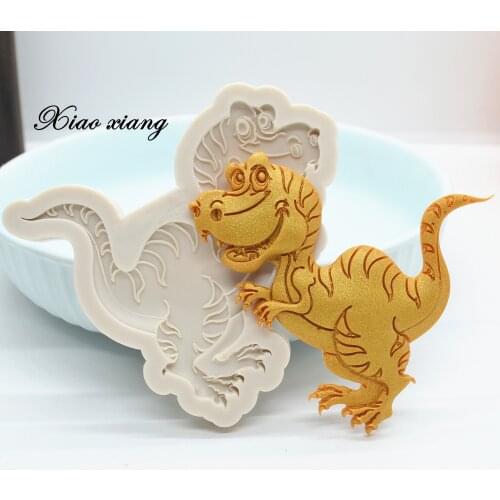 3D Dinosaur Silicone Cake Molds For Baking Animals Chocolate Baby Birthday Cupcake Fondant Cake Decorating Tools Cookie Moulds