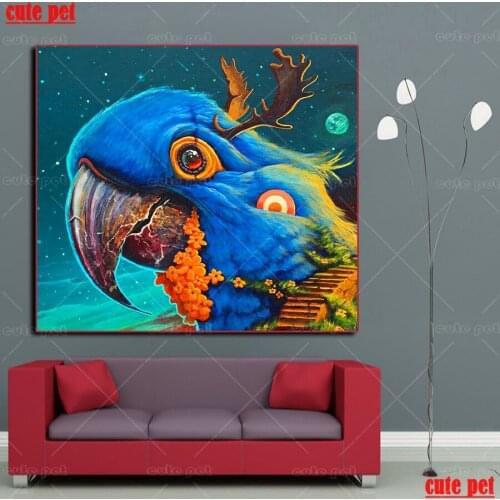 Full Square round Diamond Painting Fantasy parrot bird 5D Diamond Embroidery sale Mosaic Handmade animal New Arrival Home Decor