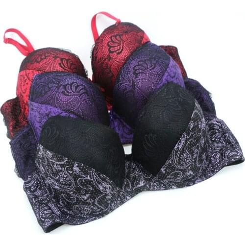BingYanFuShi bra solid push up C D DD E F cup bras for women plus size 34-50 great size underwire lingerie bra bh Sexy lace B12