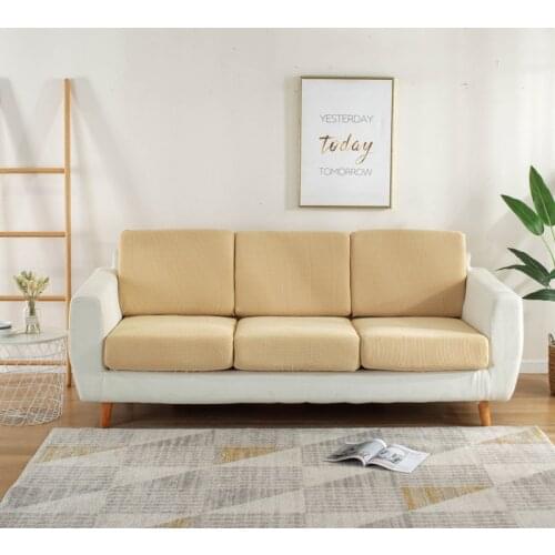 European Good Elastic Polar Fleece Sofa Cushion Cover Solid Color All-inclusive Couch Cover Sectional Sofa Cover for Living Room