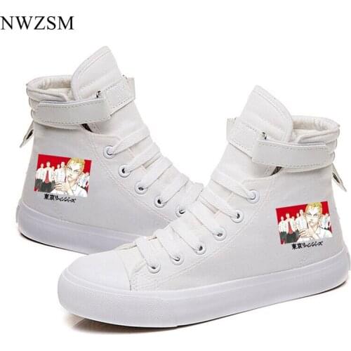 Tokyo revengers 2021 spot custom canvas shoes fashion casual velcro high-top shoes student flat shoes