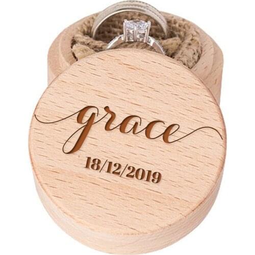 Personalised Birthday Ring Box Wooden Ring Bearer Box Custom Wedding Engagement Ring Boxes Birthday Gift for Girlfriend