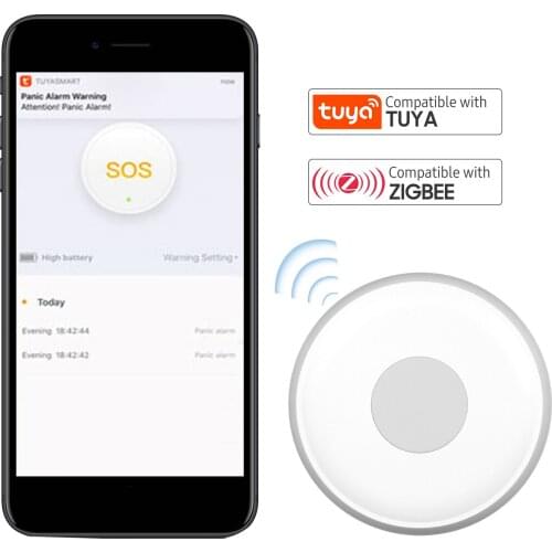 ZigBee Emergency Button One Button Alarm Wireless Smart SOS Button Smart Linkage with Smart Home Devices