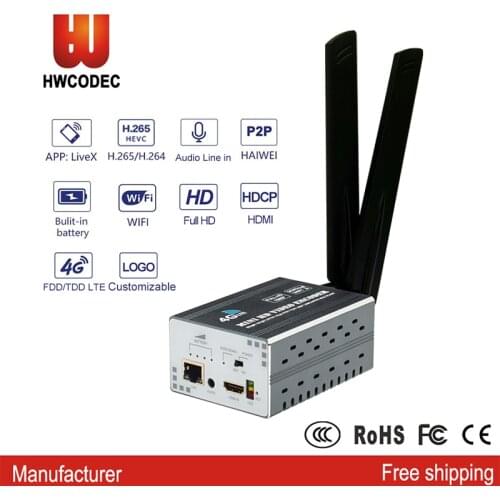 HWCODEC H8 4G WIFI HDMI to IP Encoder H.265 1080P Video Encoder Support RTSP RTMP RTMPS HTTP SRT HLS for Live Streaming