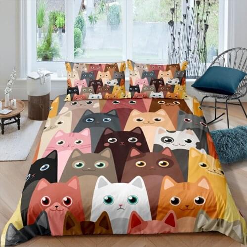 Cartoon Dog Bedding Sets Cute Animal Dog Bed Set Duvet Cover King Queen Size Comforter Cover Bed Cover Kids Boy Girls Bedclothes